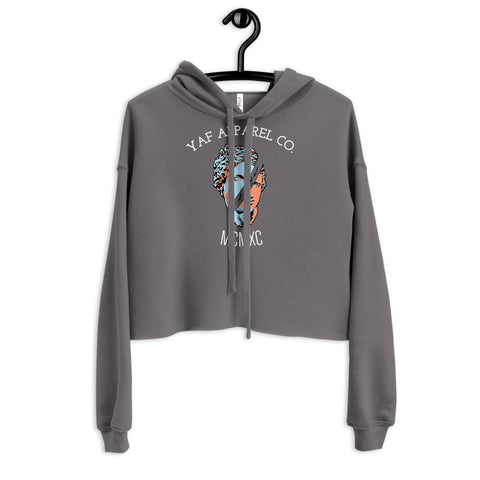 MCMXC GRAY CROPPED HOODIE